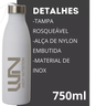 detalhes garrafa inox 750ml com alca wedy