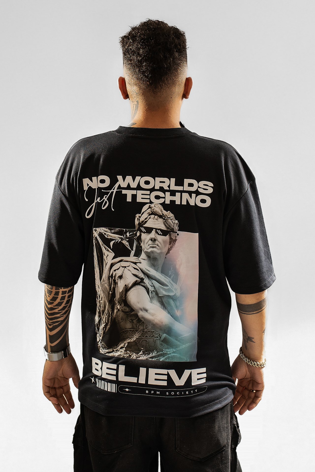 Camiseta Oversized - No Worlds Just Techno - BPM Society